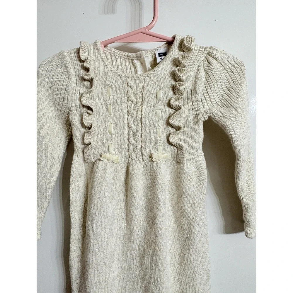 Janie & Jack  12-18months Knit Gold And Cream‎ One Piece Outfit